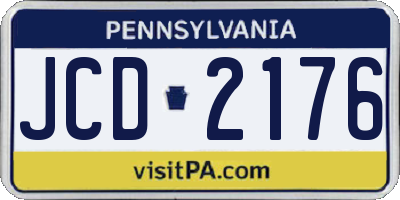 PA license plate JCD2176