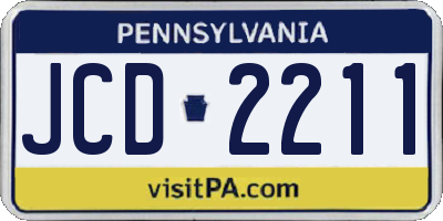 PA license plate JCD2211