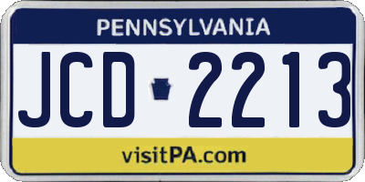 PA license plate JCD2213