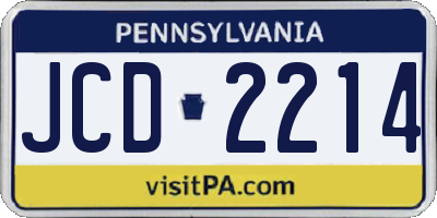 PA license plate JCD2214