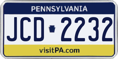 PA license plate JCD2232