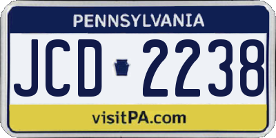 PA license plate JCD2238