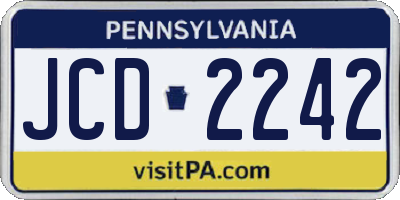 PA license plate JCD2242