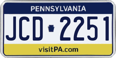 PA license plate JCD2251