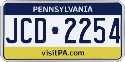 PA license plate JCD2254