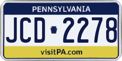 PA license plate JCD2278