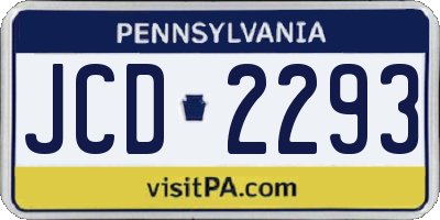 PA license plate JCD2293