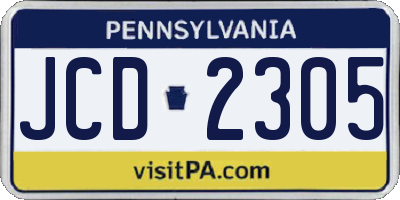 PA license plate JCD2305