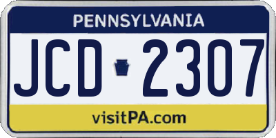 PA license plate JCD2307