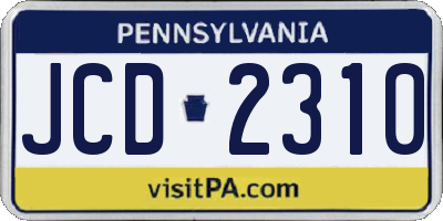 PA license plate JCD2310