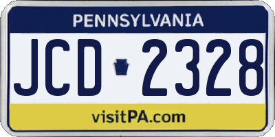 PA license plate JCD2328
