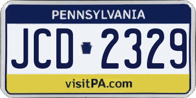 PA license plate JCD2329