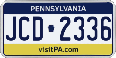 PA license plate JCD2336