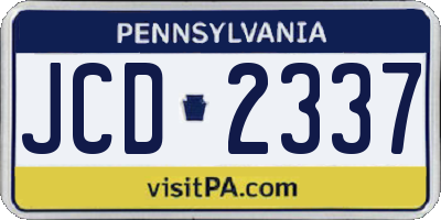 PA license plate JCD2337