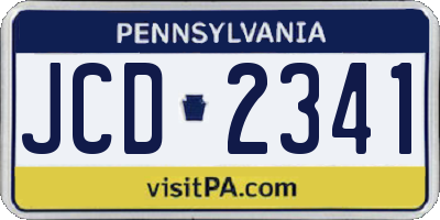 PA license plate JCD2341