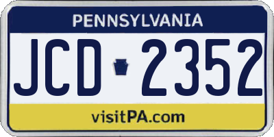 PA license plate JCD2352