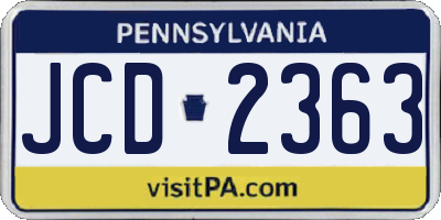 PA license plate JCD2363