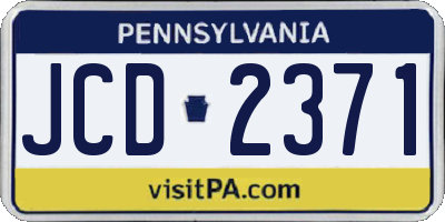 PA license plate JCD2371
