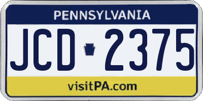 PA license plate JCD2375
