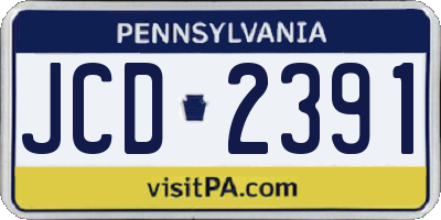 PA license plate JCD2391