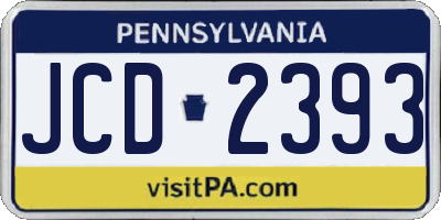 PA license plate JCD2393