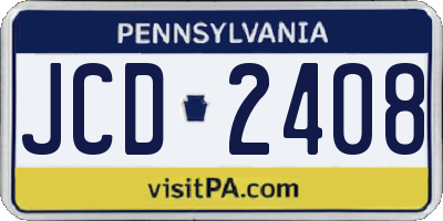 PA license plate JCD2408