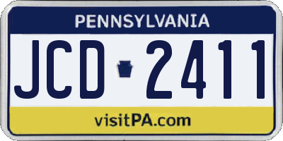 PA license plate JCD2411