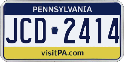 PA license plate JCD2414