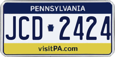 PA license plate JCD2424