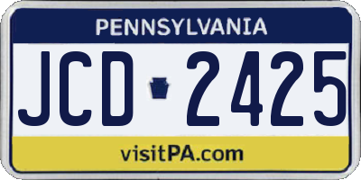 PA license plate JCD2425