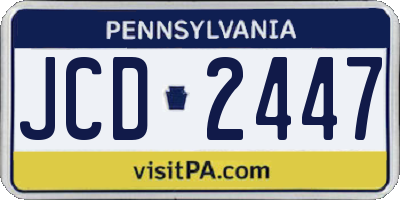 PA license plate JCD2447