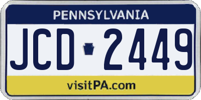 PA license plate JCD2449