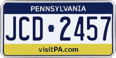 PA license plate JCD2457