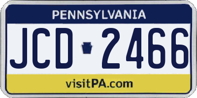 PA license plate JCD2466