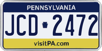 PA license plate JCD2472