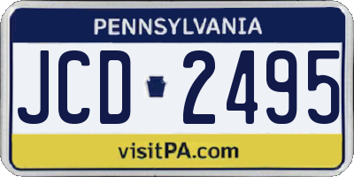 PA license plate JCD2495