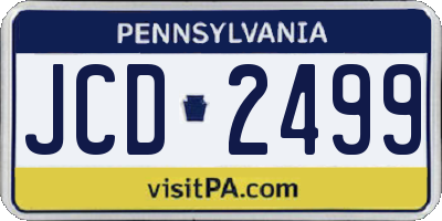 PA license plate JCD2499