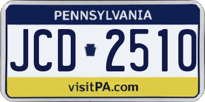 PA license plate JCD2510