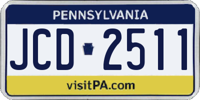 PA license plate JCD2511