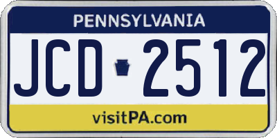 PA license plate JCD2512