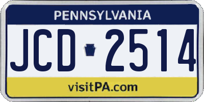 PA license plate JCD2514