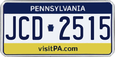 PA license plate JCD2515