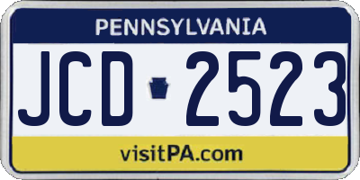 PA license plate JCD2523