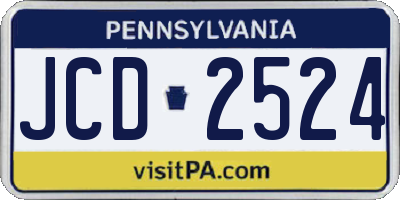 PA license plate JCD2524