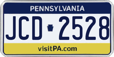 PA license plate JCD2528