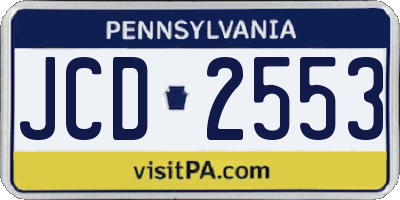 PA license plate JCD2553
