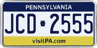 PA license plate JCD2555