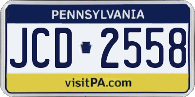 PA license plate JCD2558
