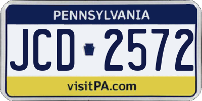 PA license plate JCD2572