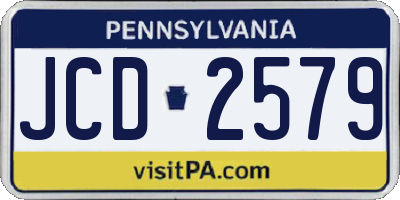 PA license plate JCD2579